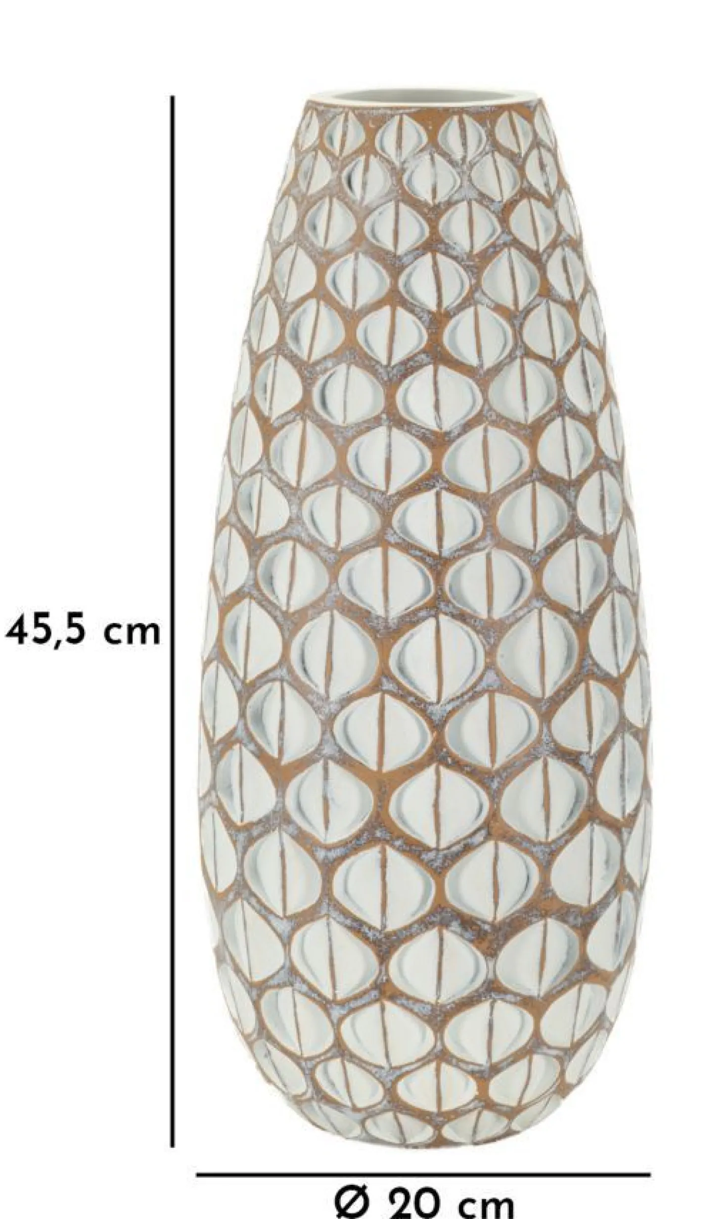 Vase en résine Tibet texture géométrique