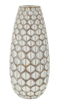 Vase en résine Tibet texture géométrique