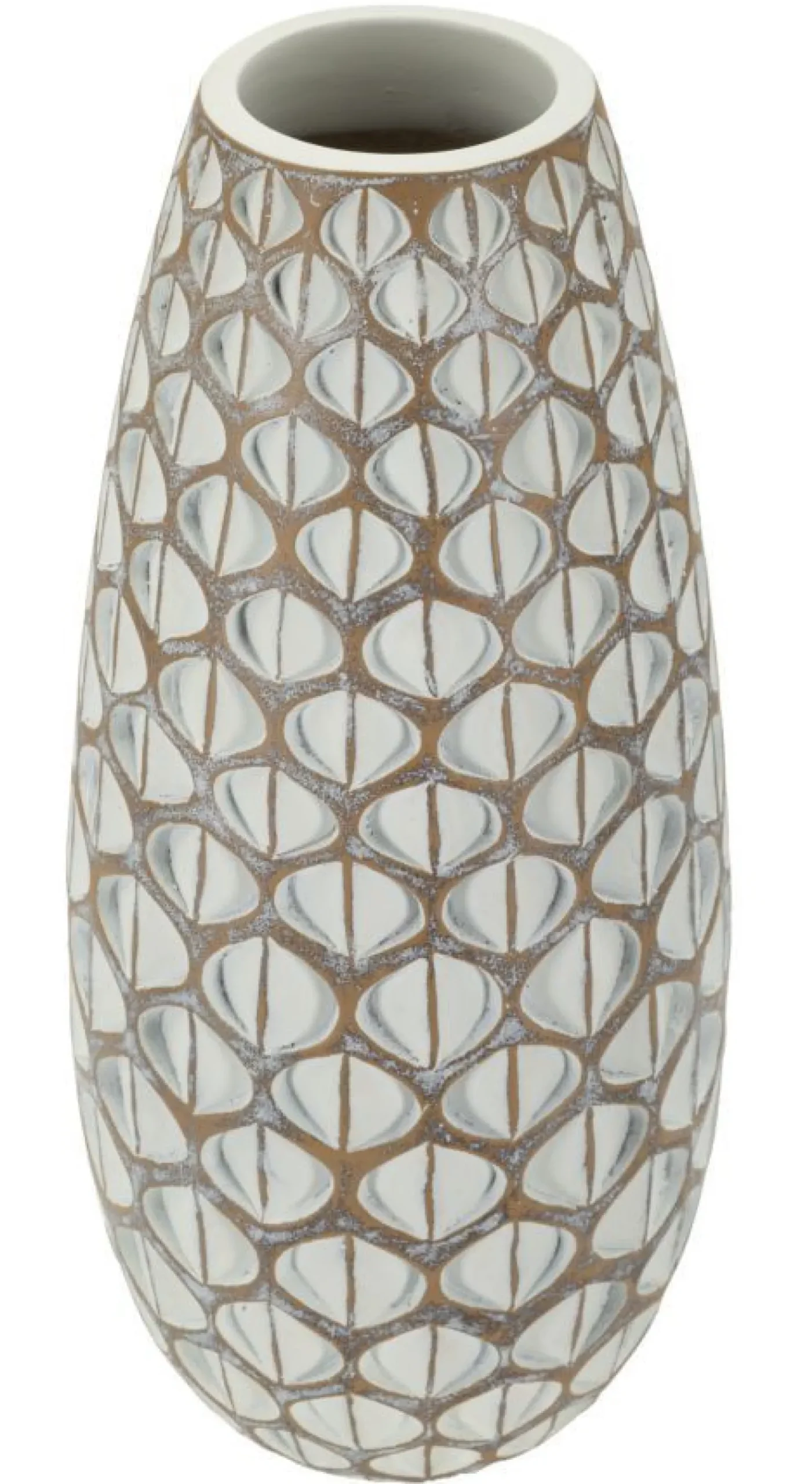 Vase en résine Tibet texture géométrique