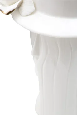 Vase femme porcelaine blanche décorations dorées