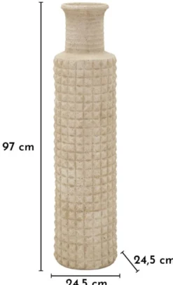 Vase haut en surface sablée couleur Pierre naturelle
