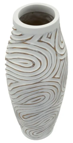 Vase haut Oblix en résine décoré spirale