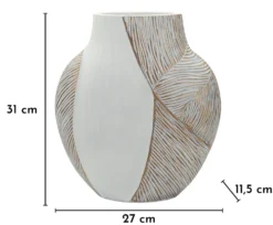 Vase Ho Chi Minh Résine Blanche et Dorée