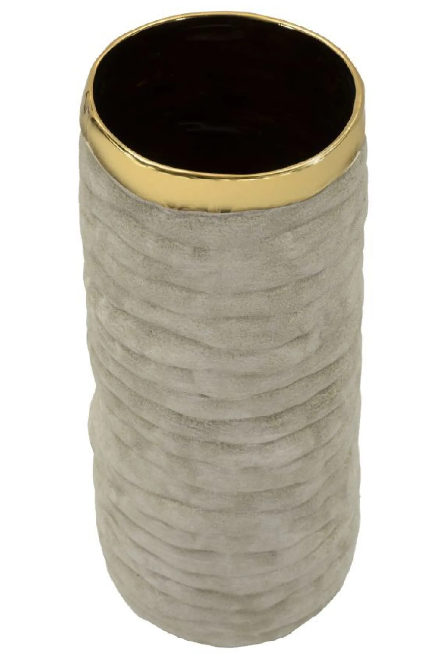 Vase ouvert Lima en céramique Beige et doré