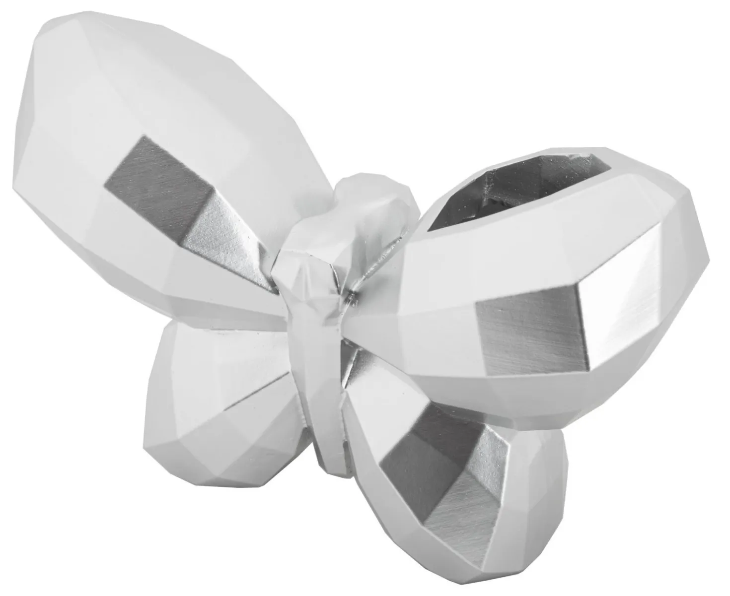 Vase Papillon en Résine Argentée