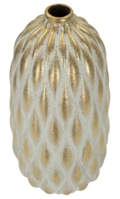 Vase Pépitas or et blanc