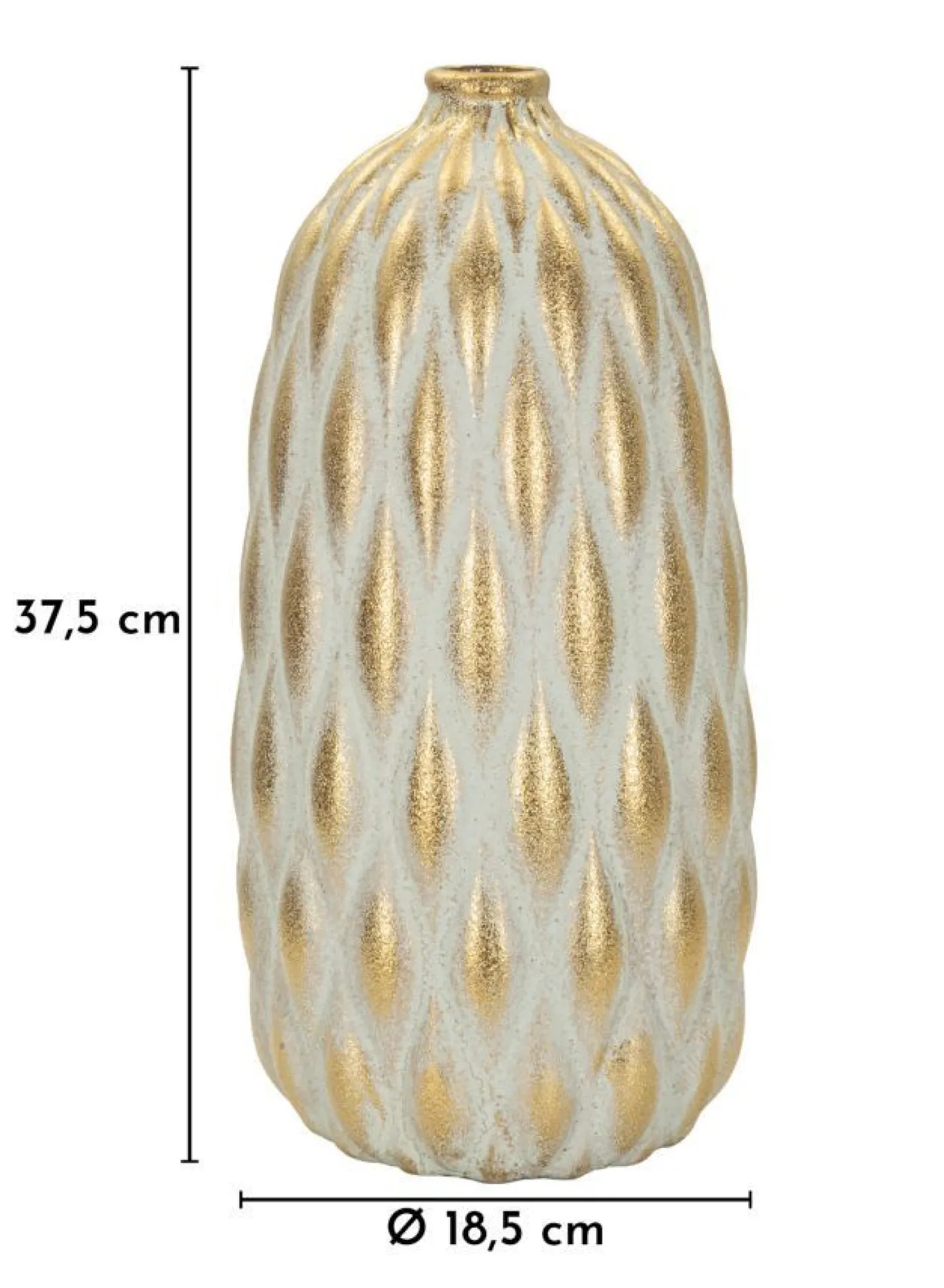 Vase Pépitas or et blanc