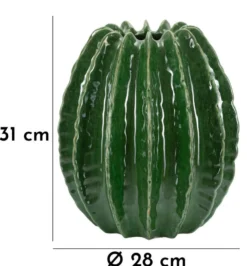 Vase rond Cactus finition brillante