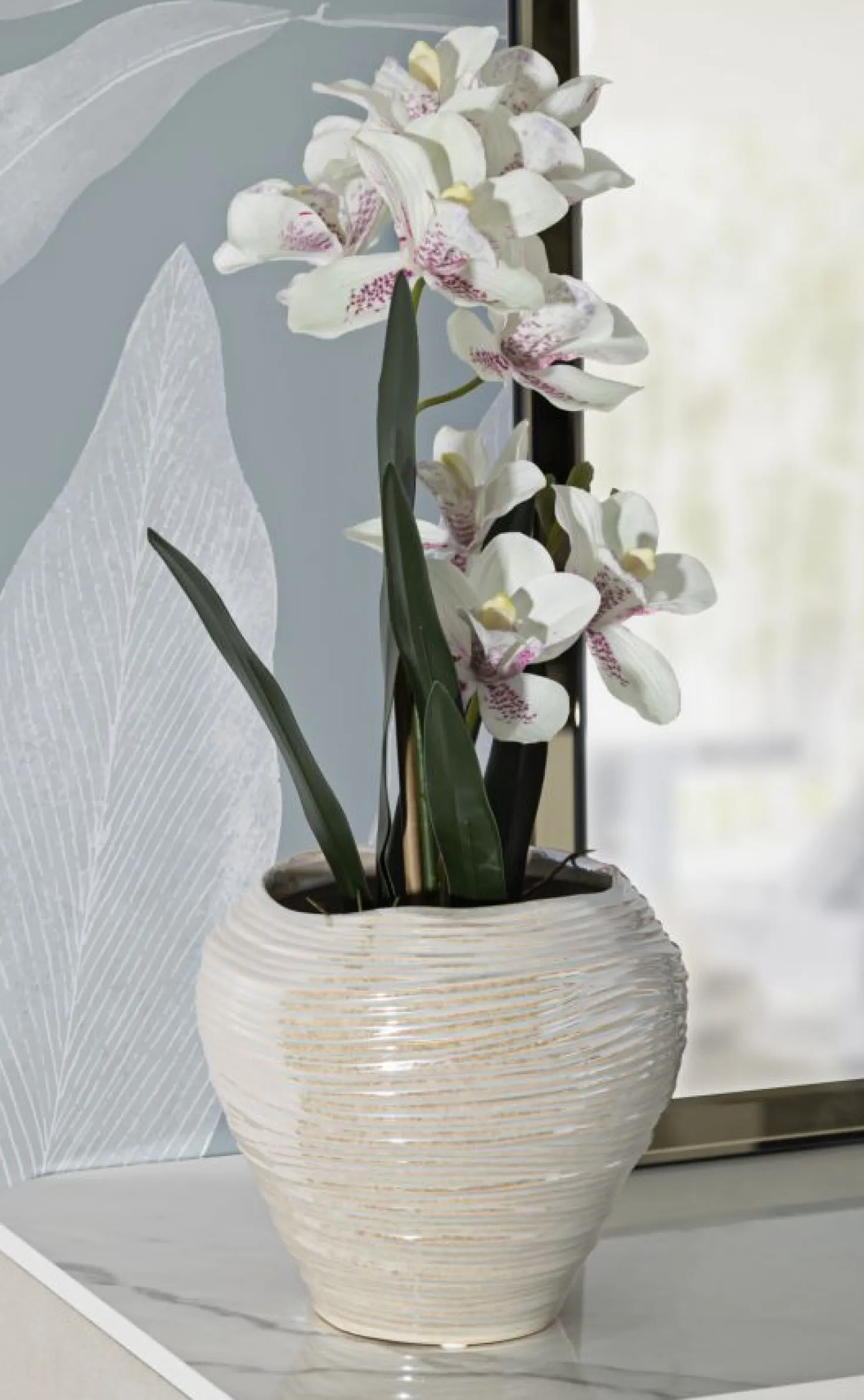 Vase rond effet perlé