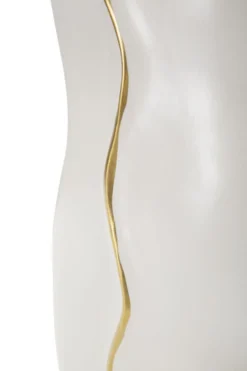 Vase sinueux céramique blanche détail doré