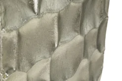 Vases ronds en métal argenté avec motifs en relief Set de 3