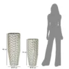 Vases ronds en métal argenté Silvy décorations irrégulières (set de 2)