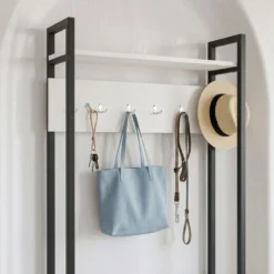 Vestiaire avec étagères et patères Marcadet Blanc