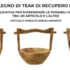 Vide-sac en teck recyclé avec poignée artisanale